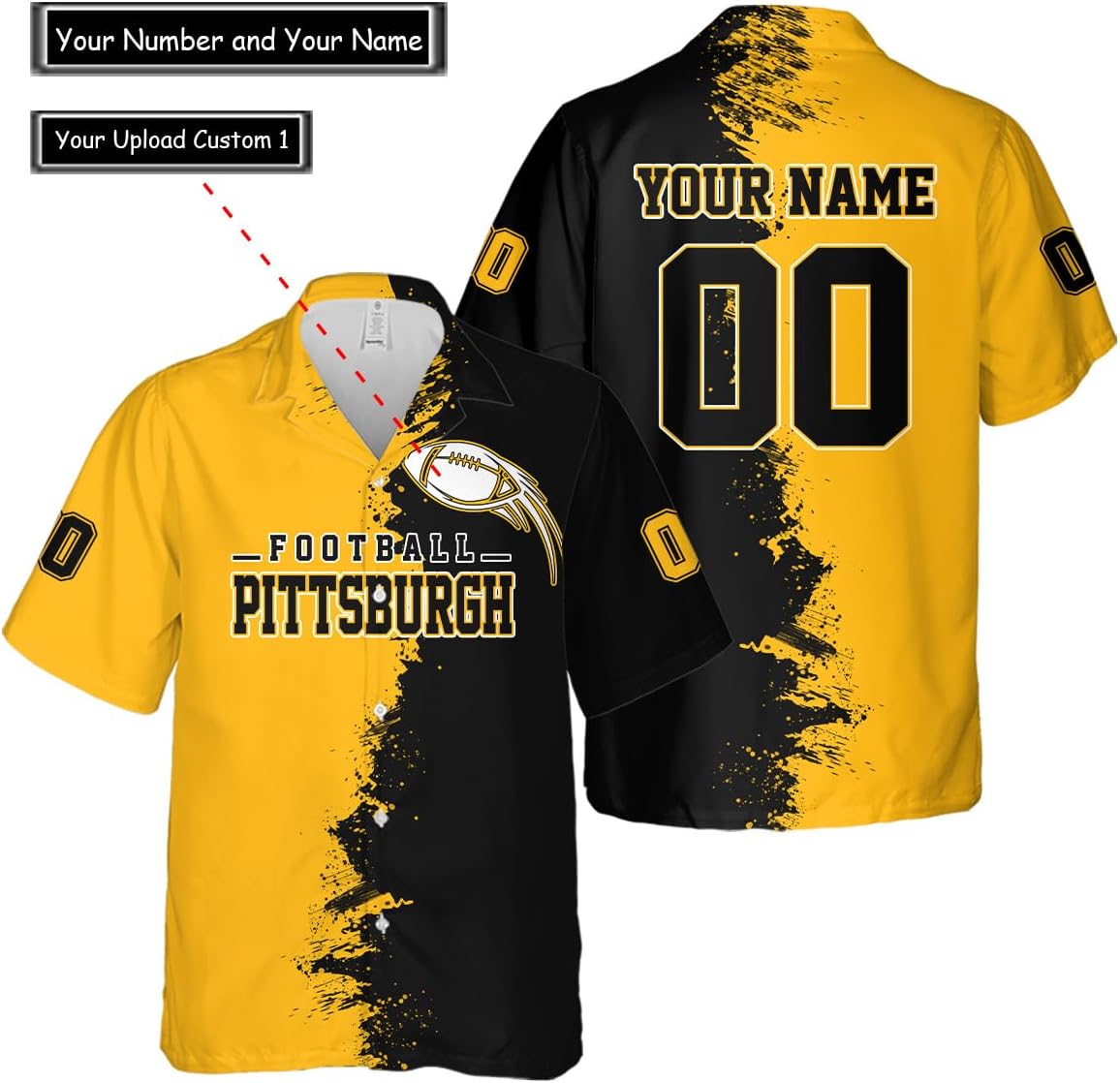 Discover Personalized Pittsburgh Football Team Steeler Hawaiian Shirts for Men, Gift for Fan