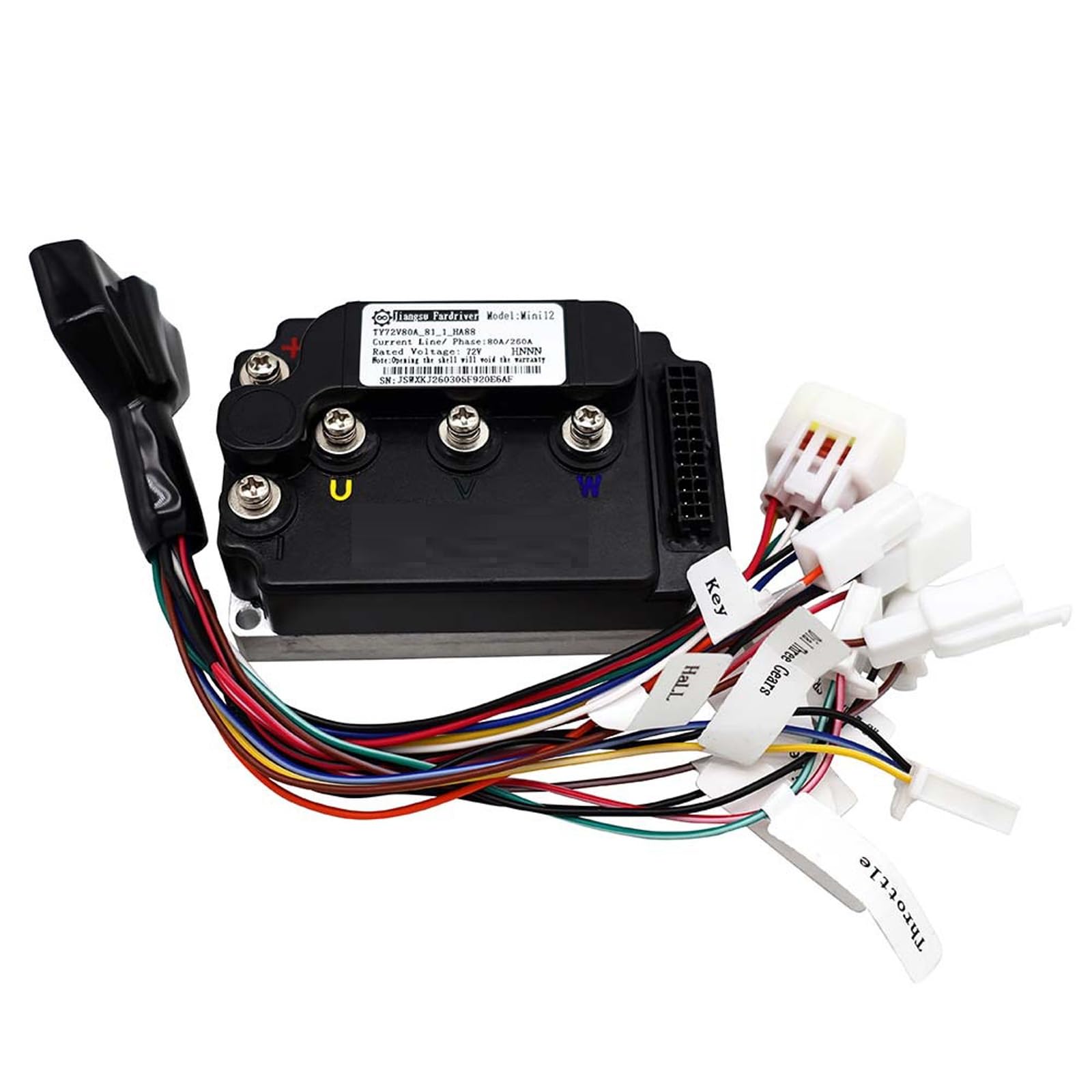 fexxkg Powerful High Efficiency 72V 4000W Brushless Motor Controller for Electric Scooters and Motorcycles with 260A Maximumly