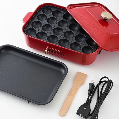Miniatura 8 de Bruno Compact Hot Plate + Takoyaki placa + ceramic-coated Pot + Placa para grill (4piezas) (Blanco)