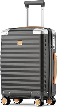 Joyway 20 Inch Carry On Luggage Airline Approved, PP Hardside Carry On Suitcase with Spinner Wheels and TSA Lock, Lightweight Luggage with Anti-Collision Corner Grey, 20 Inch