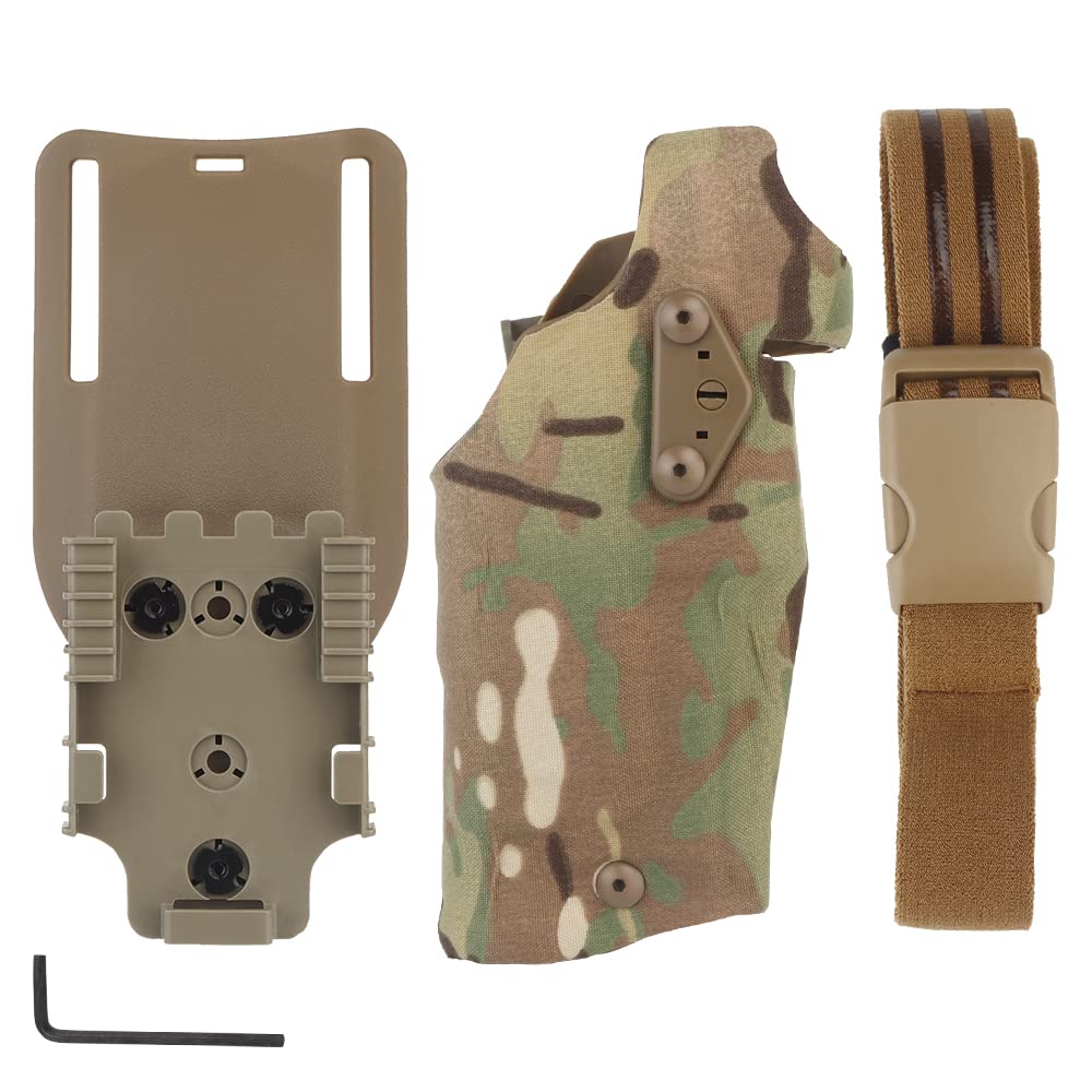 ACEXIER Étui de Pistolet Tactique pour G1ock 17/19 avec X300 / X300U Lampe de Poche Chasse Airsoft Holster Accessoires Leg Shroud Drop