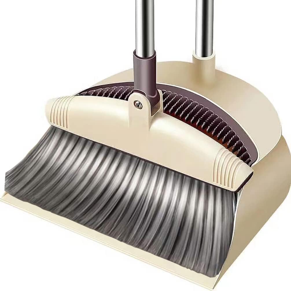 Kitchen Broom and Dustpan Set for Home, Outdoor Dustpan and Brush Set Comb, Small Broom and Dustpan Set, Mini Broom and Dustpan Set,Long Handled 3 Size Handle,Broom with Dustpan Comb Set Upright : Everything Else