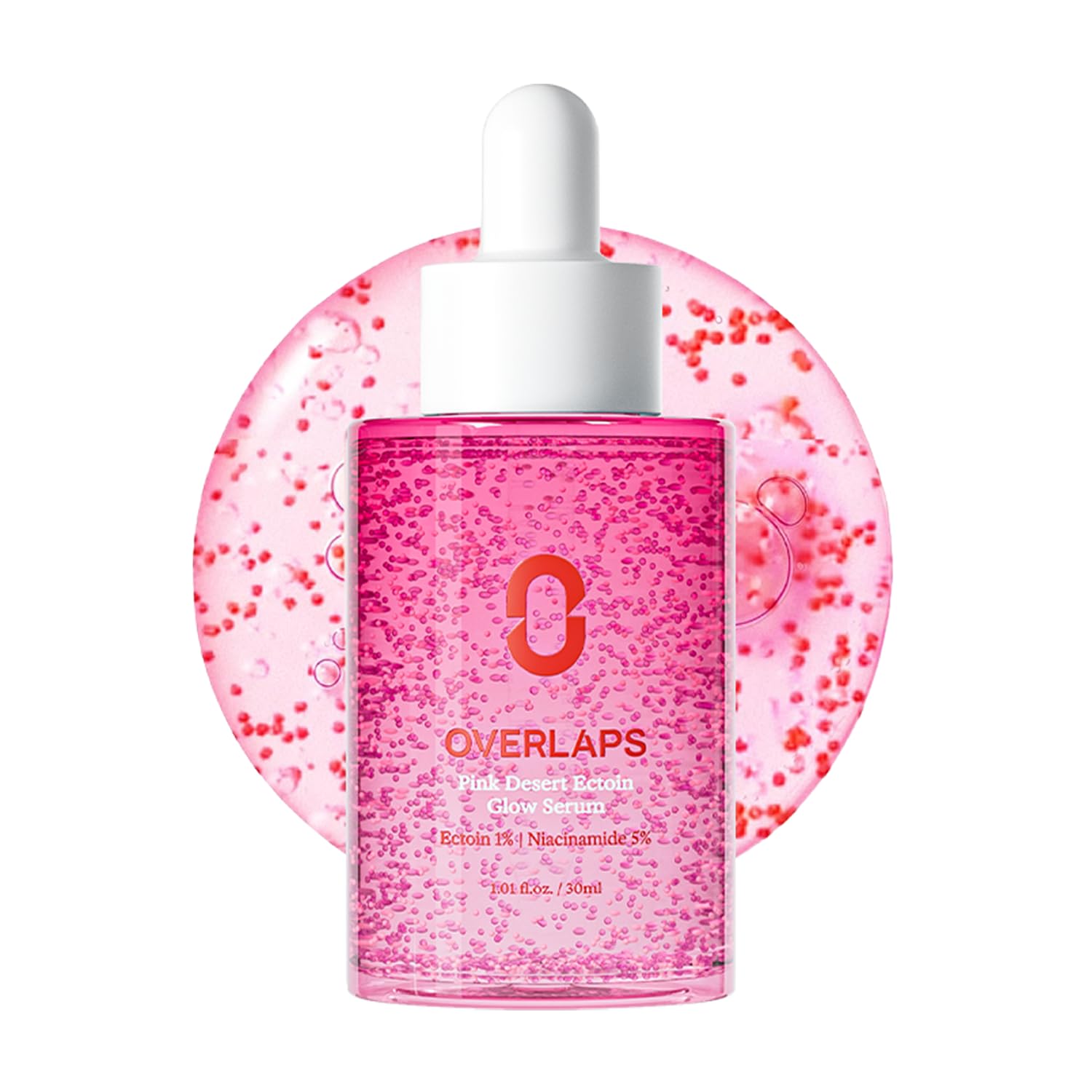 Overlaps Pink Dessert Ectoin Brightening Glow Serum | Glass Skin & Radiant Complexion, Niacinamide & TXA for Uneven Tone, Dark Spots & Dull Skin | Lightweight Daily Korean Skincare Serum, 1.01 fl. oz.