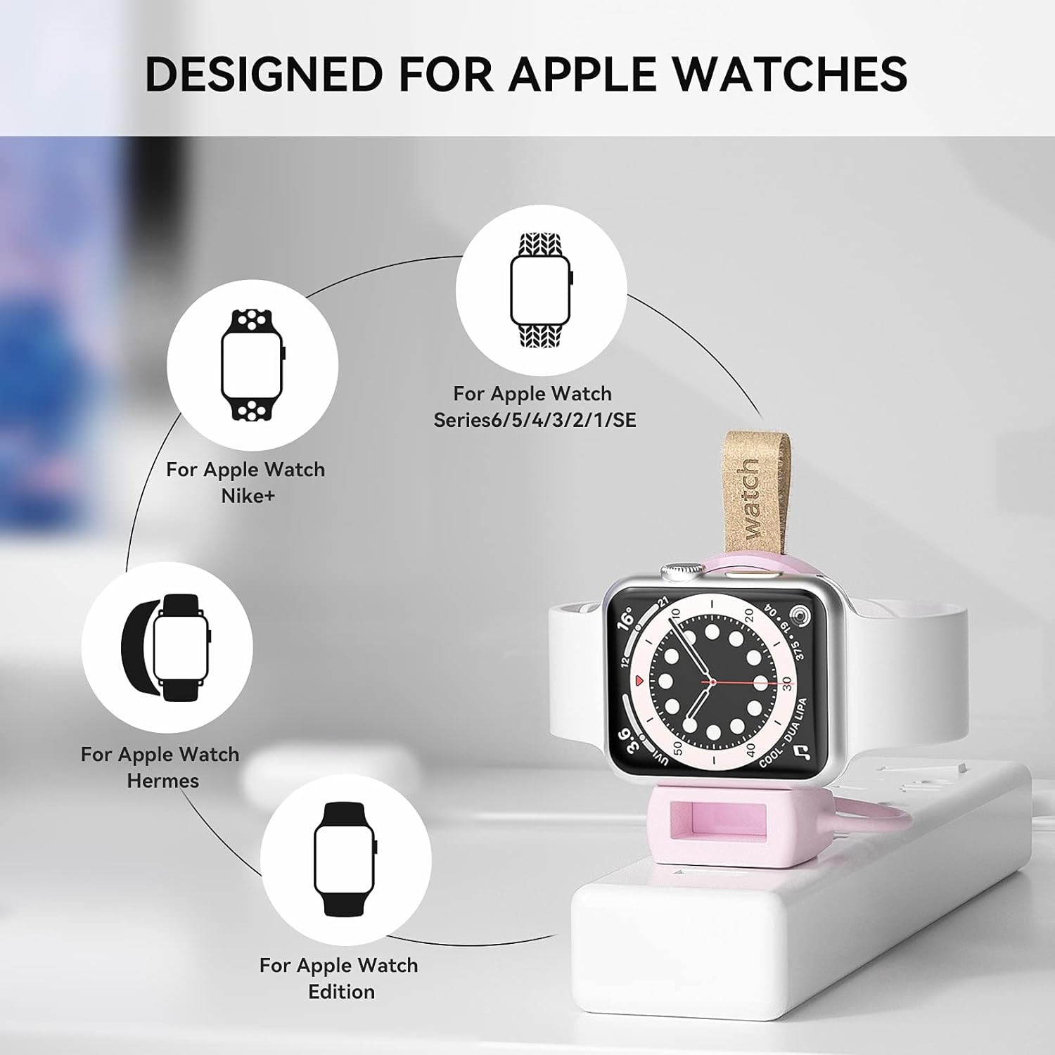 LVFAN Wireless Charger for Apple Watch Portable iWatch USB Charger, Travel Cordless Charger with Light Weight Magnetic Quick Charge for Apple Watch Series 7/6/5/4/3/2/1/SE (Black) : Cell Phones & Accessories