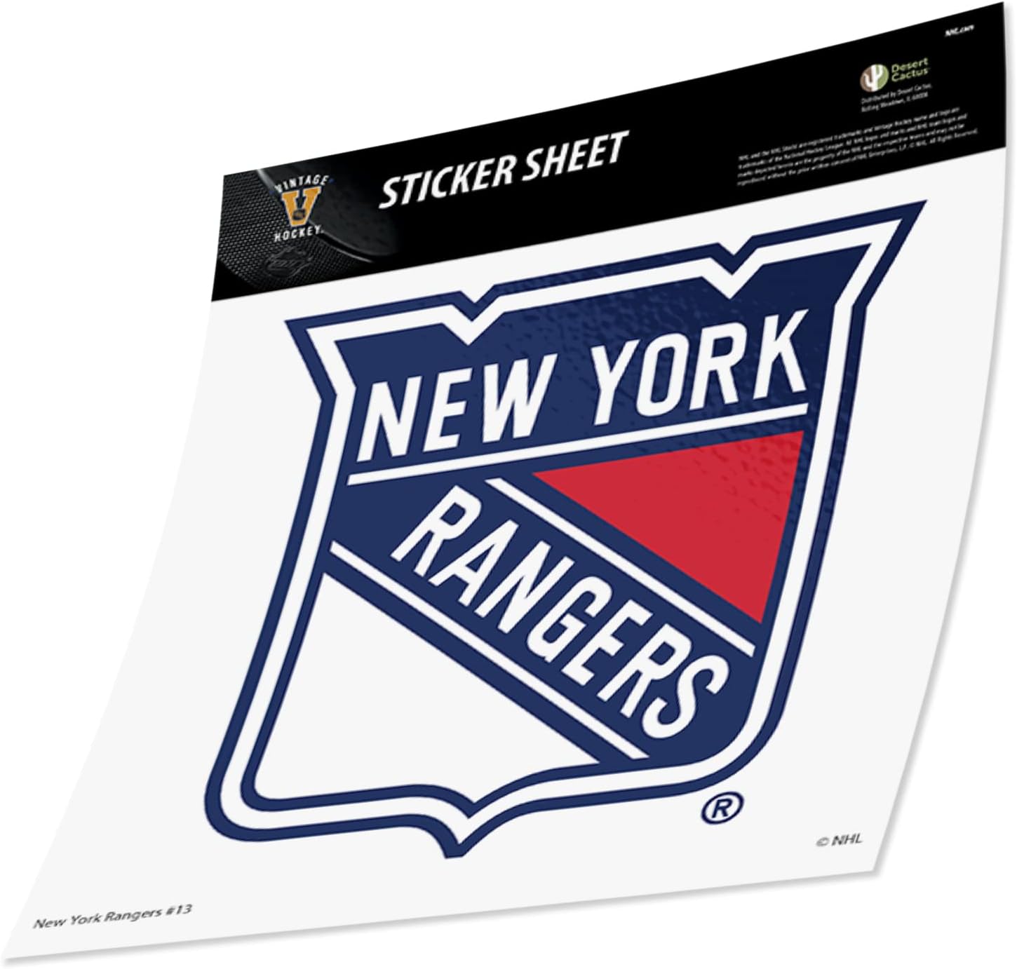 Desert Cactus New York Rangers Sticker NY NHL Team National Hockey League Vinyl Decal Laptop Water Bottle Car Scrapbook (Vintage Individual D)
