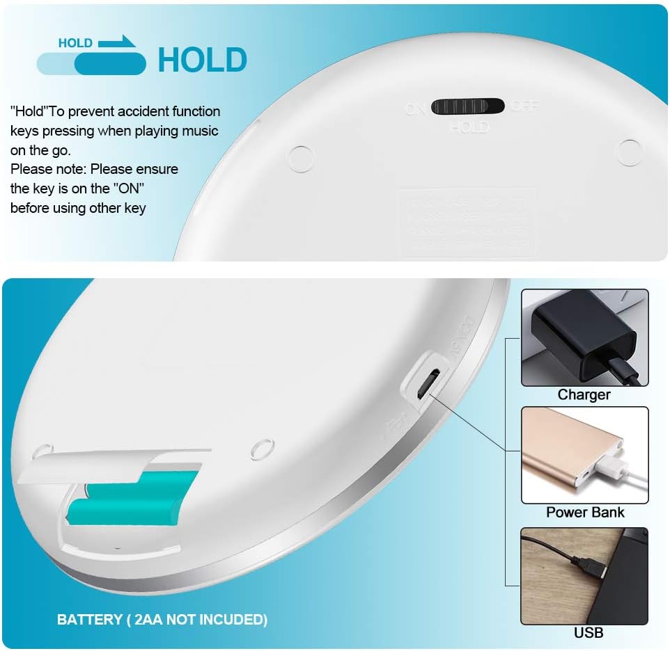 Amazon.com: Qoosea Portable CD Player 
