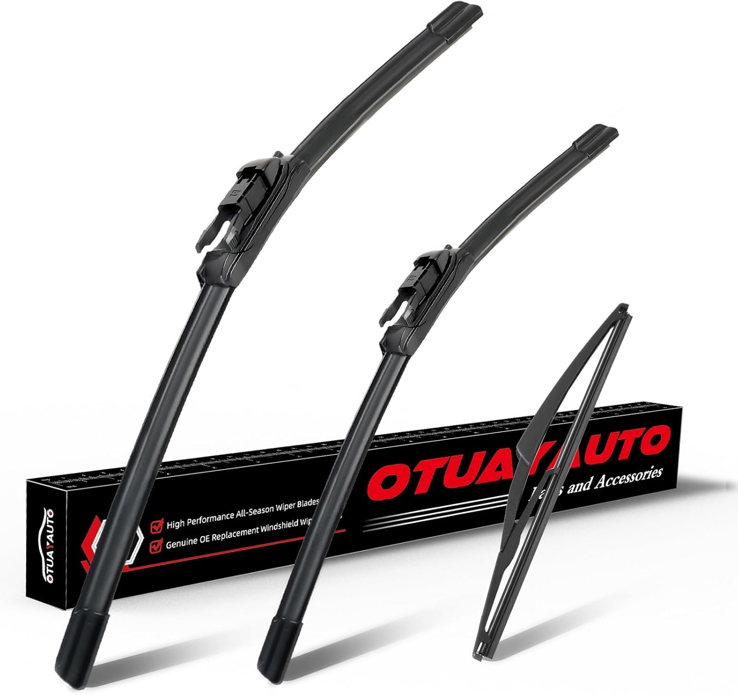 OTUAYAUTO Windshield Wiper Blades - Replacement for Mercedes-Benz ML320 ML350 ML550 ML63 2006-2011 ML-Class W164, X164 05-12, W251 06-12, Front and Rear Wiper Blades Pinch Tab 28"+21"+12" (Pack of 3)