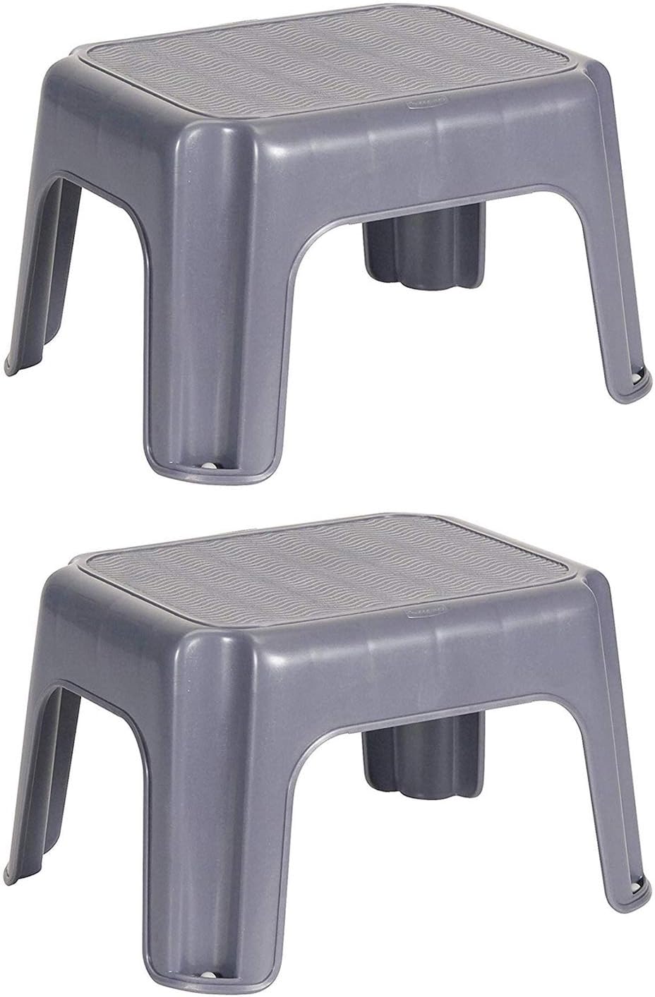 Rubbermaid Durable Plastic Roughneck Household Small Sturdy Step Stool with 200-LB Weight Capacity, Gray (2 Pack)