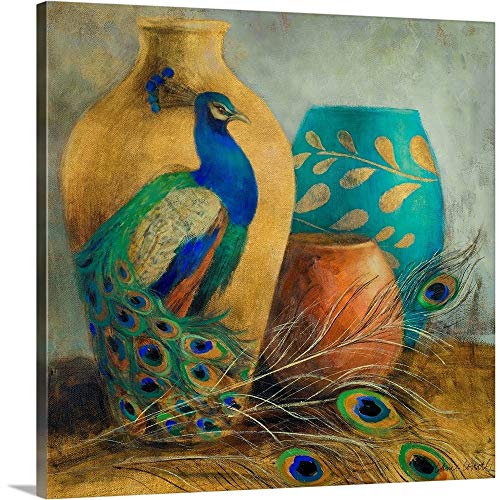 Peacock Vessels I Canvas Wall Art Print, Artwork #TOP20