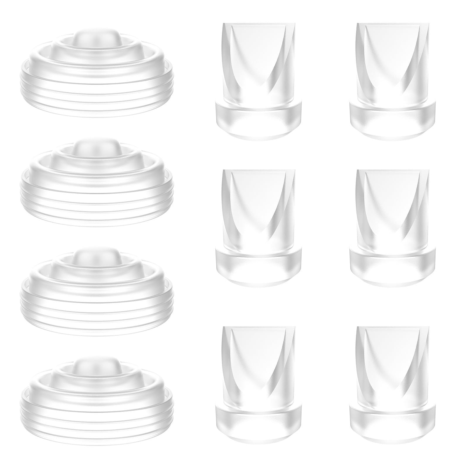 FRUSSONIA6Pcs Upgrade Duckbill Valve and 4Pcs Silicone Diaphragm Compatible with Momcozy M5 Wearable Breast Pump, Replacement Pump Parts Accessories, Same as Original Mom Cozy Accessories, BPA Free