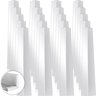 Therwen 20 Pcs 1.18 Inches x 1.77 Inches x 11.5 Inches Aluminum Siding Corners with 60 Pcs 0.79'' Nails Included Siding Building Material Tools