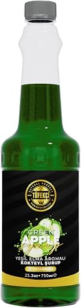 By T fek i Ye il Elma Aromal   urup 750 ml   Kahve, Kokteyl, Pasta ve Tatl lar  in, Do al Aroma, Ger ek Pancar  ekeri