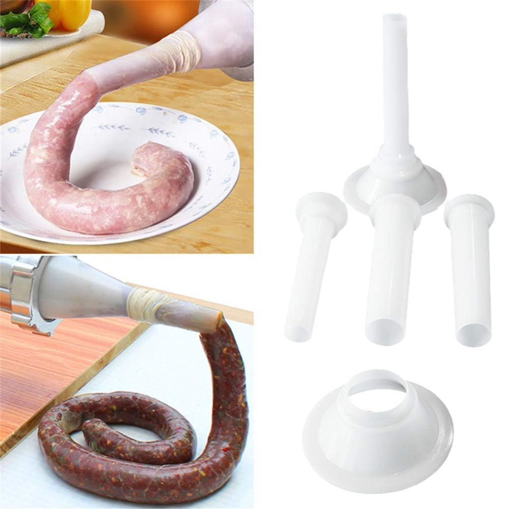 Sausage Machine Funnel 3 Tubes Sausage Enema Tube Meat Grinder Plastic Fittings Sausage Filling Nozzle For Handmade Meat Grinder Stuffer (22#)