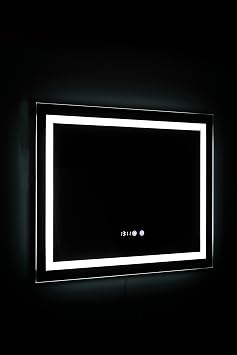 Dokunmatik Akıllı Ayna Buhar Tutmayan Banyo Aynası Lavabo Aynası Hd 3 Renk Ledli Dekoratif Ayna 50x70 cm