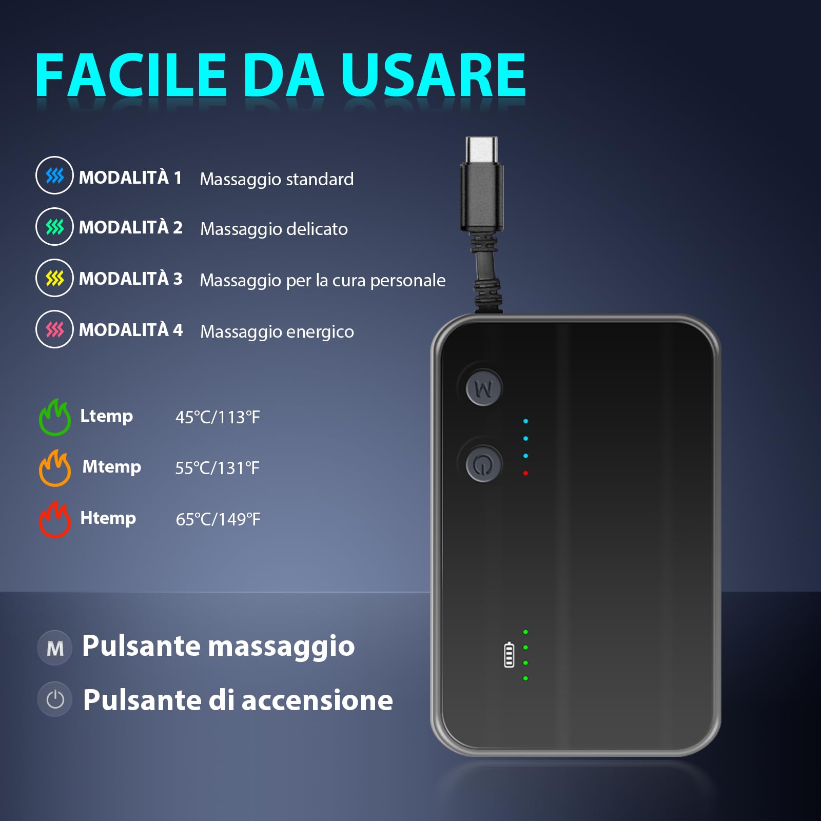HONGJING Fascia massaggiante riscaldata per alleviare il dolore lombare, cintura massaggiante senza fili con vibrazione alla schiena, con 3 modalità di riscaldamento e 4 modalità di massaggio per