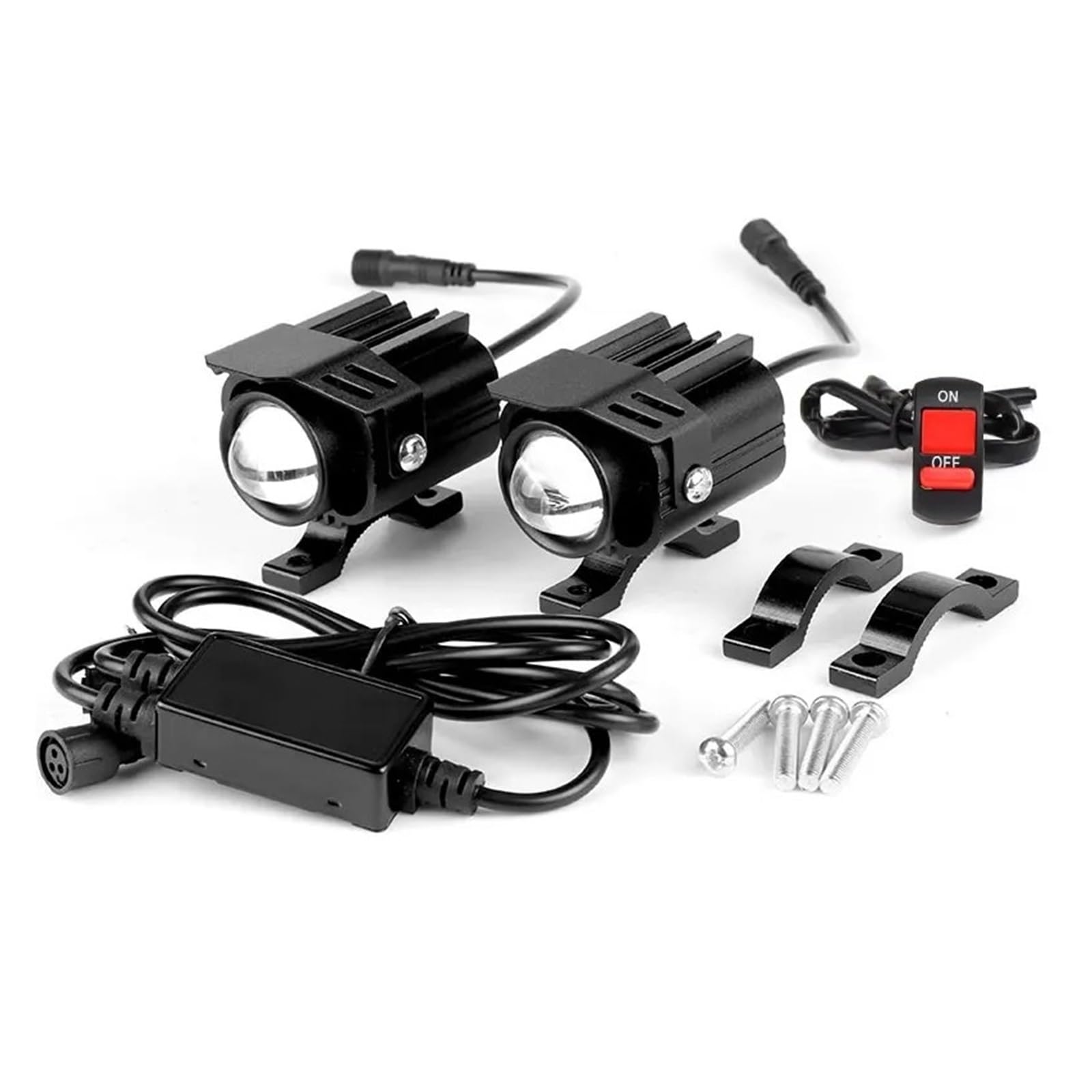 Pour ATV Pour UTV Camion Vélo Scooter 10V-60V Double Couleur LED Moto Phare Auxiliaire Antibrouillard Clignotant Projecteurs Phare De Moto