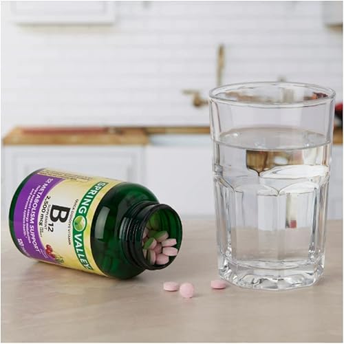 Miniatura 2 de Spring Valley - Tabletas de vitamina B12 de disolución rápida, 2,500 mcg, sabor a cereza, 120 unidades + adhesivo STS.