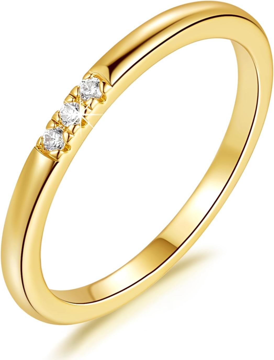 14K Gold Rings for Women Non Tarnish Gold Rings Cubic Zirconia Ring Stacking Rings Dainty Gold Rings Mens Gold Ring Travel Rings for Women & Everyday Wear (5, 6, 7, 8, 9)