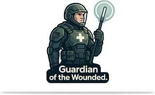 Raphael Tactical Combat Medic Armor Sticker USA Flag Patch Guardian of The Wounded Staff Light Vinyl Decal for Car Window Bumper Laptop AUTO