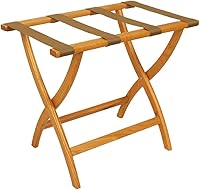 Vista 55 de Wooden Mallet Designer Curve Leg - Portaequipajes, correas grises, roble claro