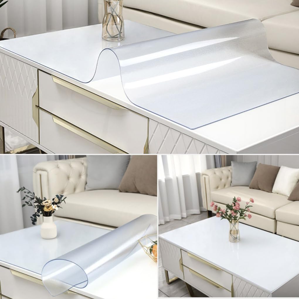 HQQMNY Nappes Transparentes Protecteur De Couverture De Table Transparent, Tapis De Table Anti-Chaud Pour Bureau Ordinateur Bureau Canapé Table À Manger 3mm-30x110cm