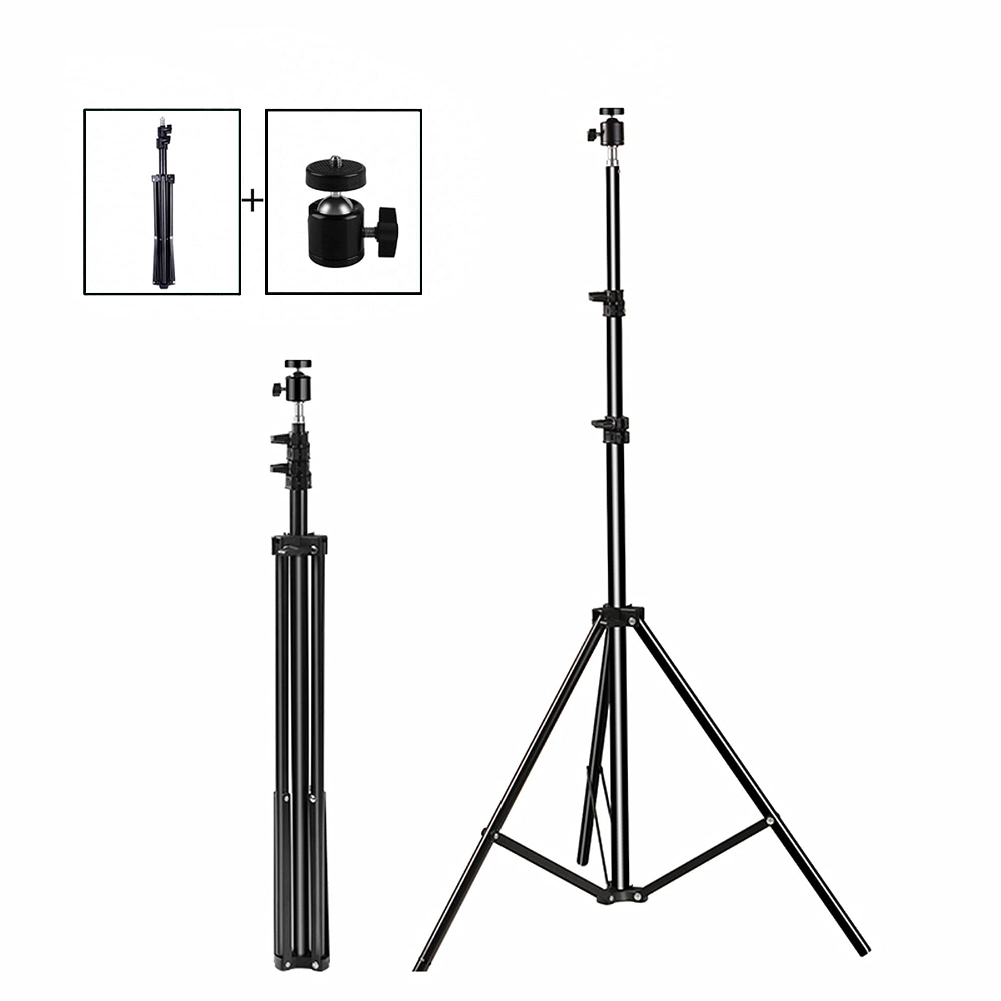 Tripod for iPhone and Camera 82 Inch, Cell Phone Tripod Stand with 360 Degree Ball Head, Adjustable 