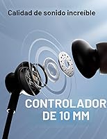 Vista 5 de Auriculares Bluetooth Rythflo, auriculares inalámbricos Bluetooth V5.2 con micrófono intra-auriculares banda magnética para el cuello 30 horas