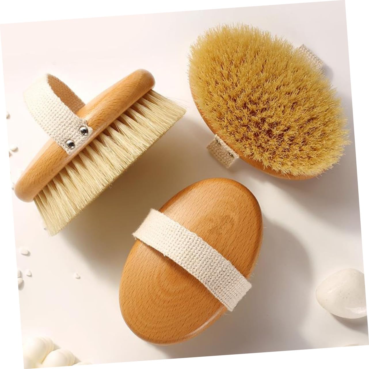 Beavorty 3 Piezas Cepillo De Cerdas Para Masaje Cepillar Cepillo Corporal Piel Seca Cepillo Exfoliante Para El Cuero Cabelludo Cuerpo Pincel Seco Baño De Vuelta Madera El Pincel Mango Largo