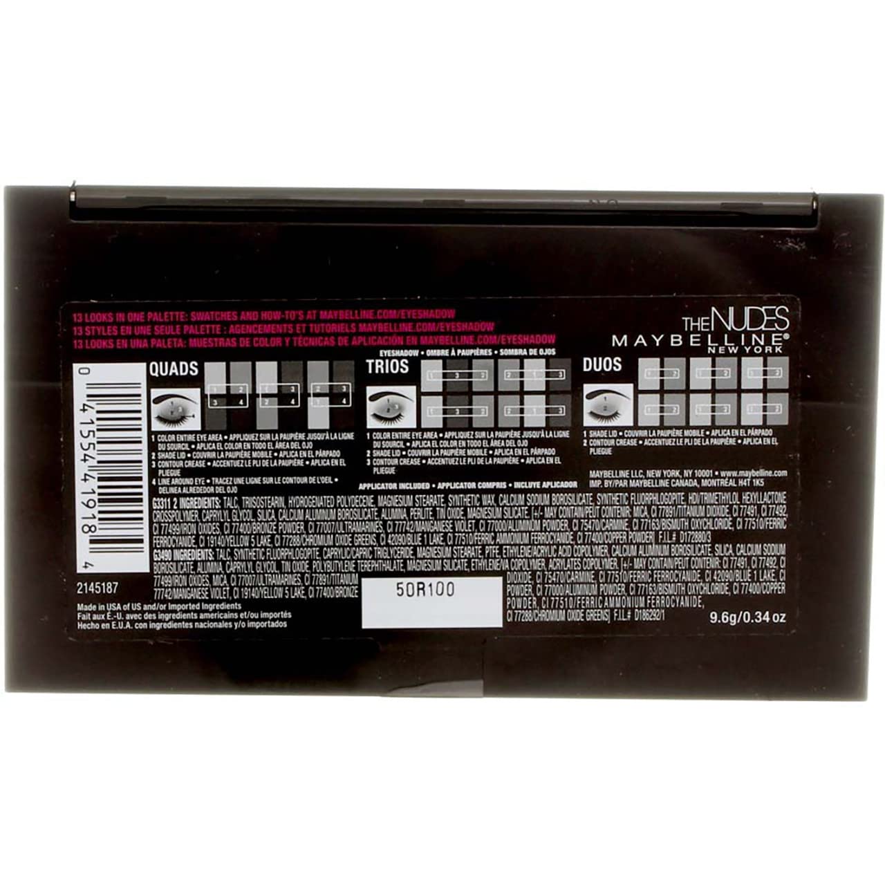 Maybelline New York The Nudes Eyeshadow Palette 0.34 oz (Pack of 3)