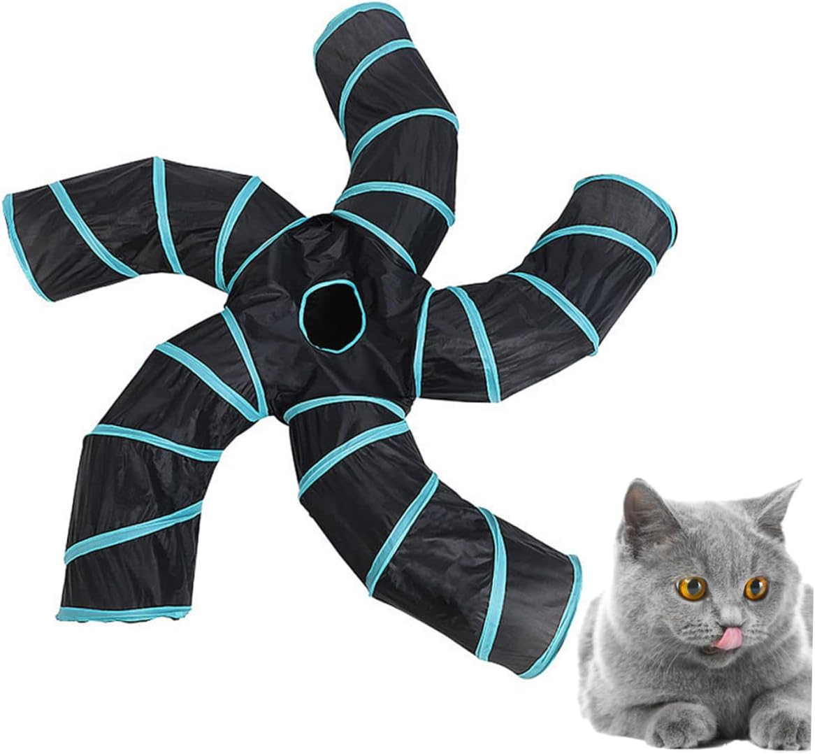 Kisangel Foldable Cat Tunnel Toy Interactive Way Tube for Cats Fun and Creative Pet Playing Tunnel Space-Saving Design for Indoor Play