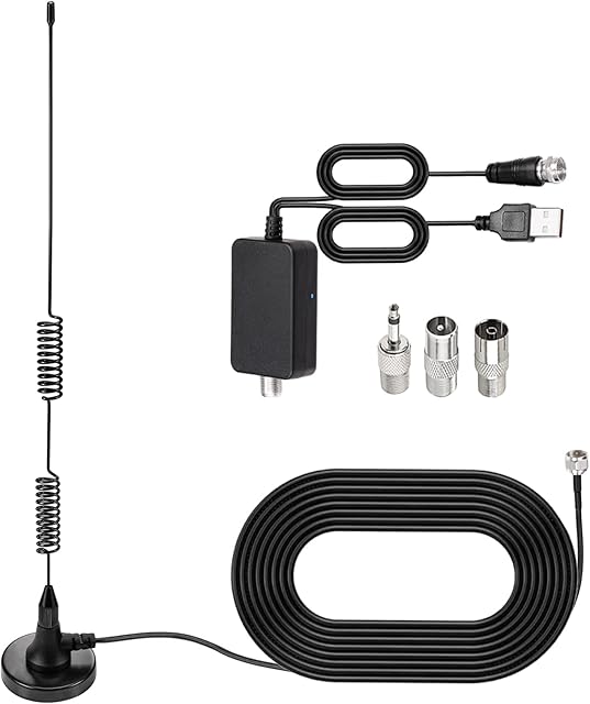 Bingfu DAB DAB+ FM Radio Antenna Aerial Indoor Digital Rod Antenna with 3m Extension Cable Magnetic Base for DAB FM Radio Home Stereo Receiver AV Audio Video Home Theater Receiver