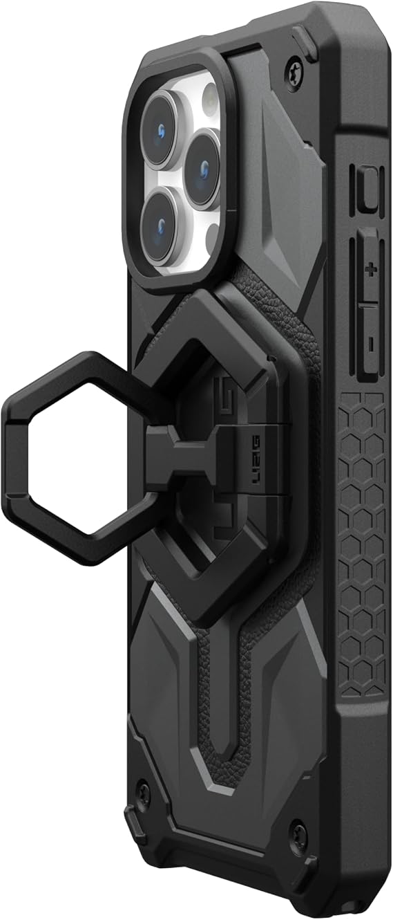 URBAN ARMOR GEAR UAG Magnetic Phone Ring Stand Compatible with MagSafe Magnet, Removable Metal Finger Ring Grip & 360 Rotation Adjustable Kickstand for iPhone 17, Galaxy S26, Black/Black