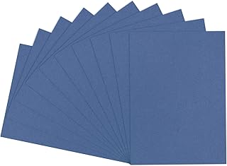 sourcing map 50pcs A4 160gsm Leather Grain Binding Covers Presentation Leather Textured Paper Un-Punched for Business Reports, Dark Blue