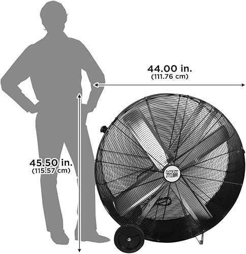 Miniatura 2 de Maxx Air Ventilador industrial de barril de transmisión por correa de 42 pulgadas, resistente a daños y abolladuras