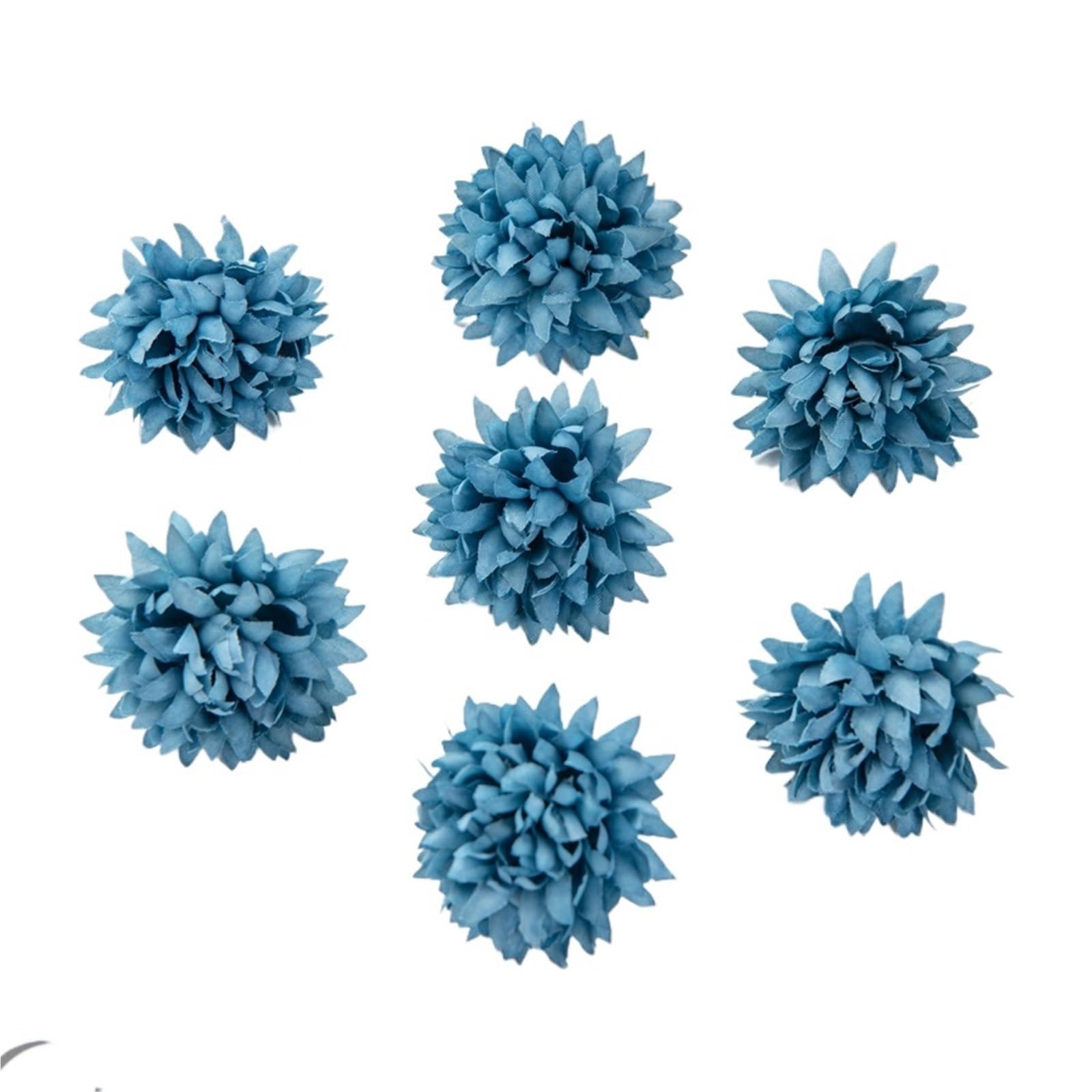 Fleurs artificielles de roses en soie bleues pour accessoires de mariage et scrapbooking