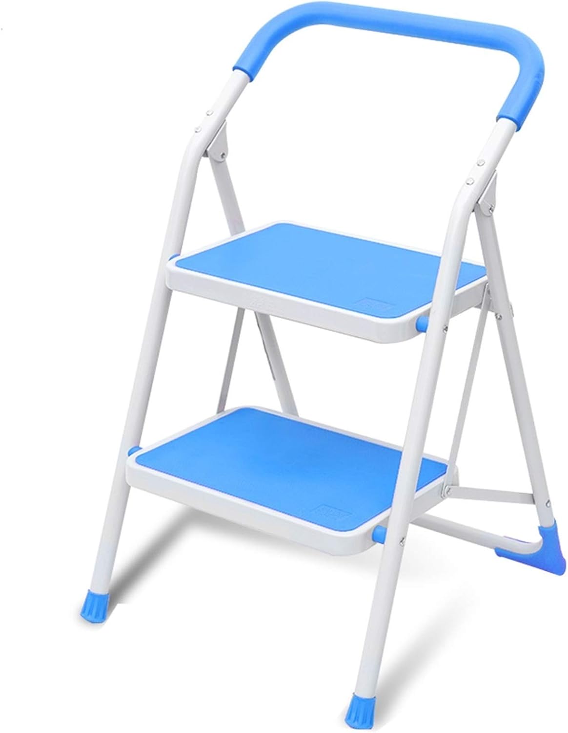 OKUOKA Ladders,3 Step with Wide Pedal Anti-Slip Hold up to 330Lbs Lightweight and Multi-Use for Household and Kitchen Small 2 Step Stool Steel Stepladder/Blue/Two Step