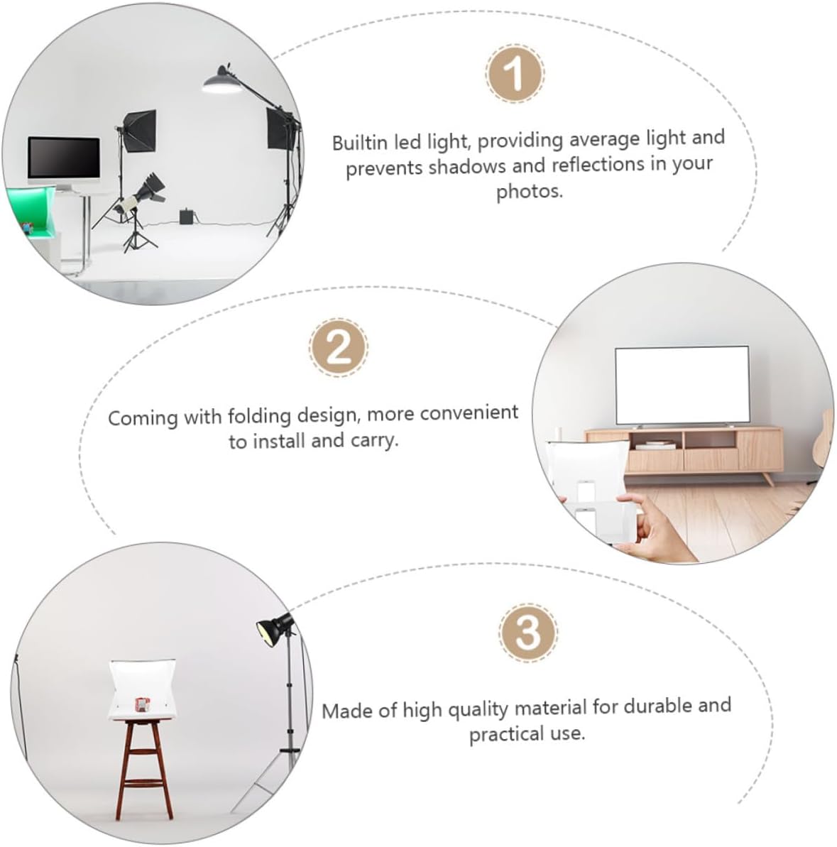 Operitacx 40cm Mini Photo Box Dual LED Light Bars Photography Backdrop Tent with 6 Color Backgrounds Portable Dimmable Shooting Cube for Product Photography