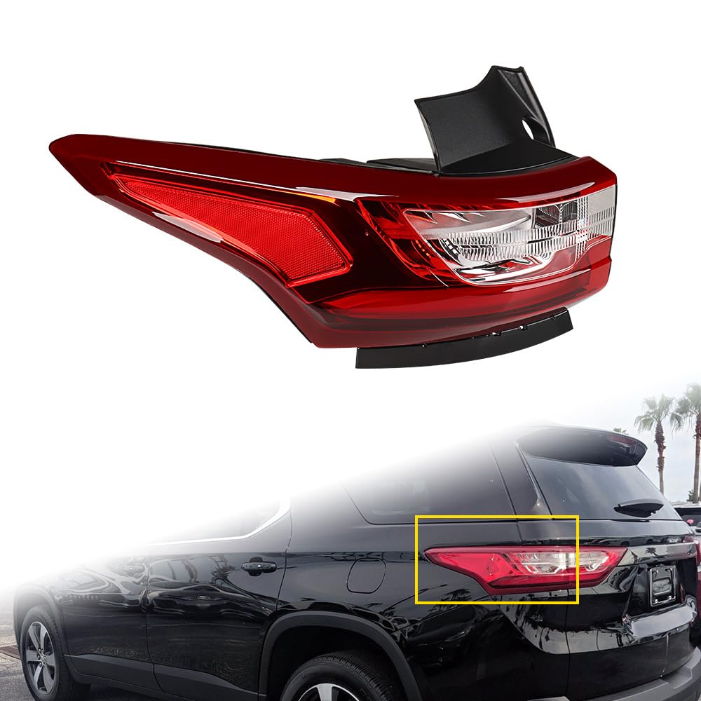 LED Tail Light Assembly For Chevy Traverse 2018-2020 - Driver Side, Red Lens, Replace GM2804130 84618033