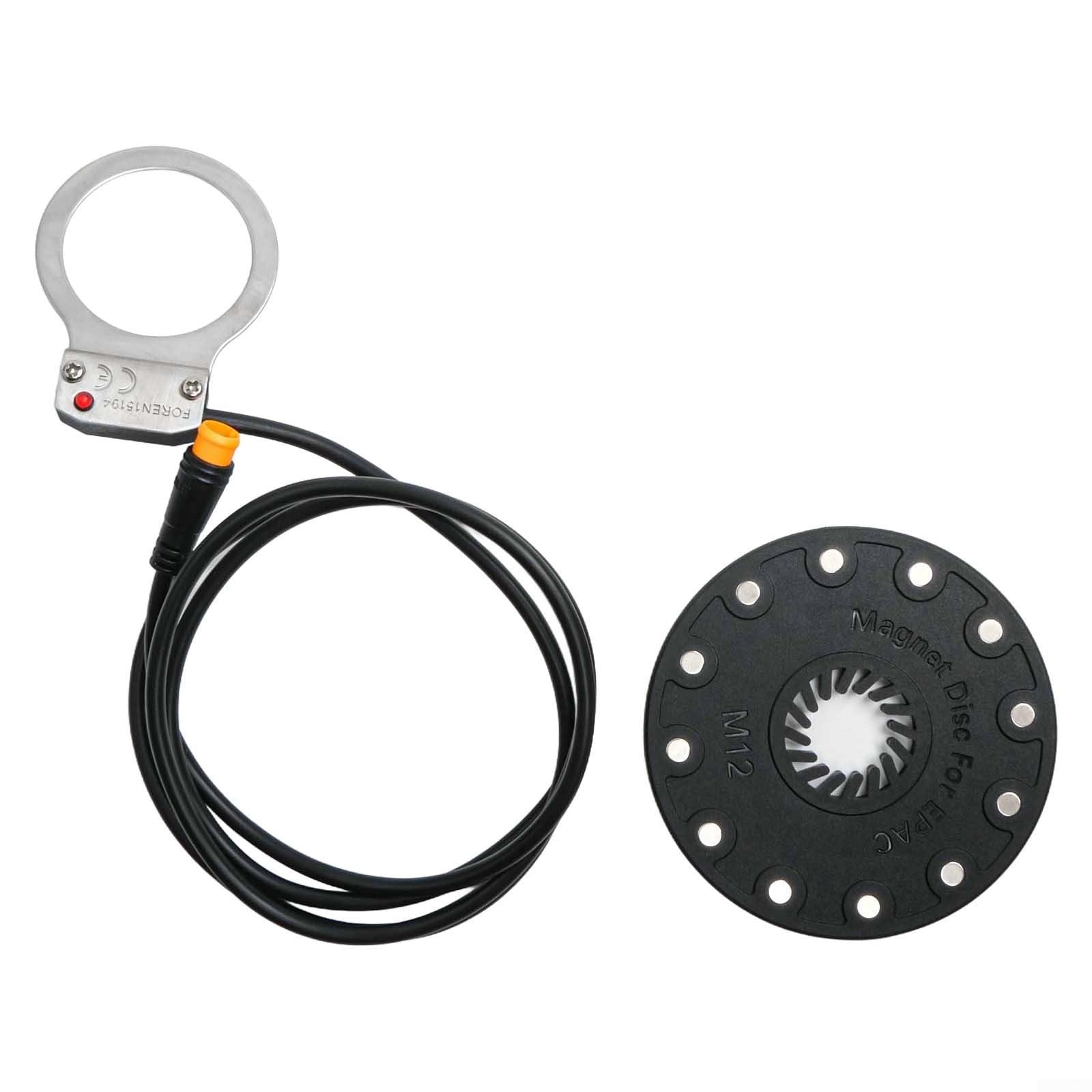 Sensor de asistencia de pedal eléctrico para sistemas de bicicleta eléctrica de 36 V/48 V, detección magnética con conector impermeable, compatible con configuración estándar de Boost
