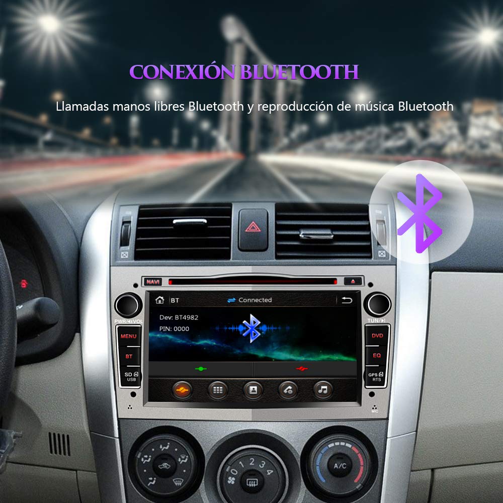 AWESAFE Radio Coche 7 Pulgadas con Pantalla Táctil 2 DIN para Opel, Autoradio con Bluetooth/GPS/FM/RDS/CD DVD/USB/SD, Apoyo Mandos Volante, Mirrorlink y Aparcamiento (Gris)