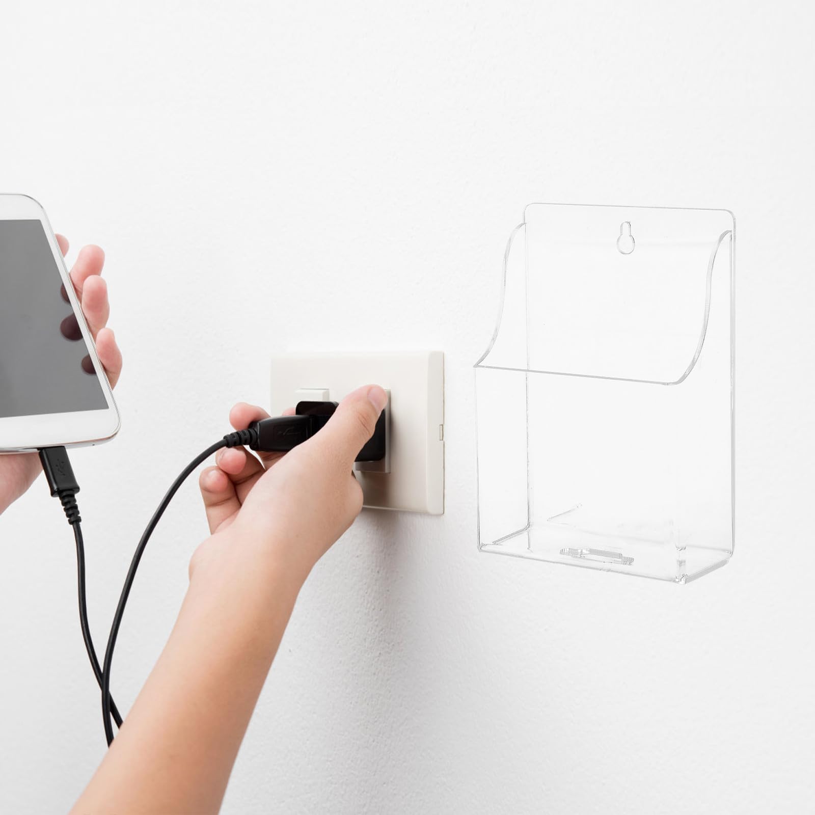 HEALLILY Wandhalterung Praktische Wandmontage ohne Bohren aus Acryl zum Aufhängen für Fernbedienungen und Kleine Gegenstände Am Bett der Wand