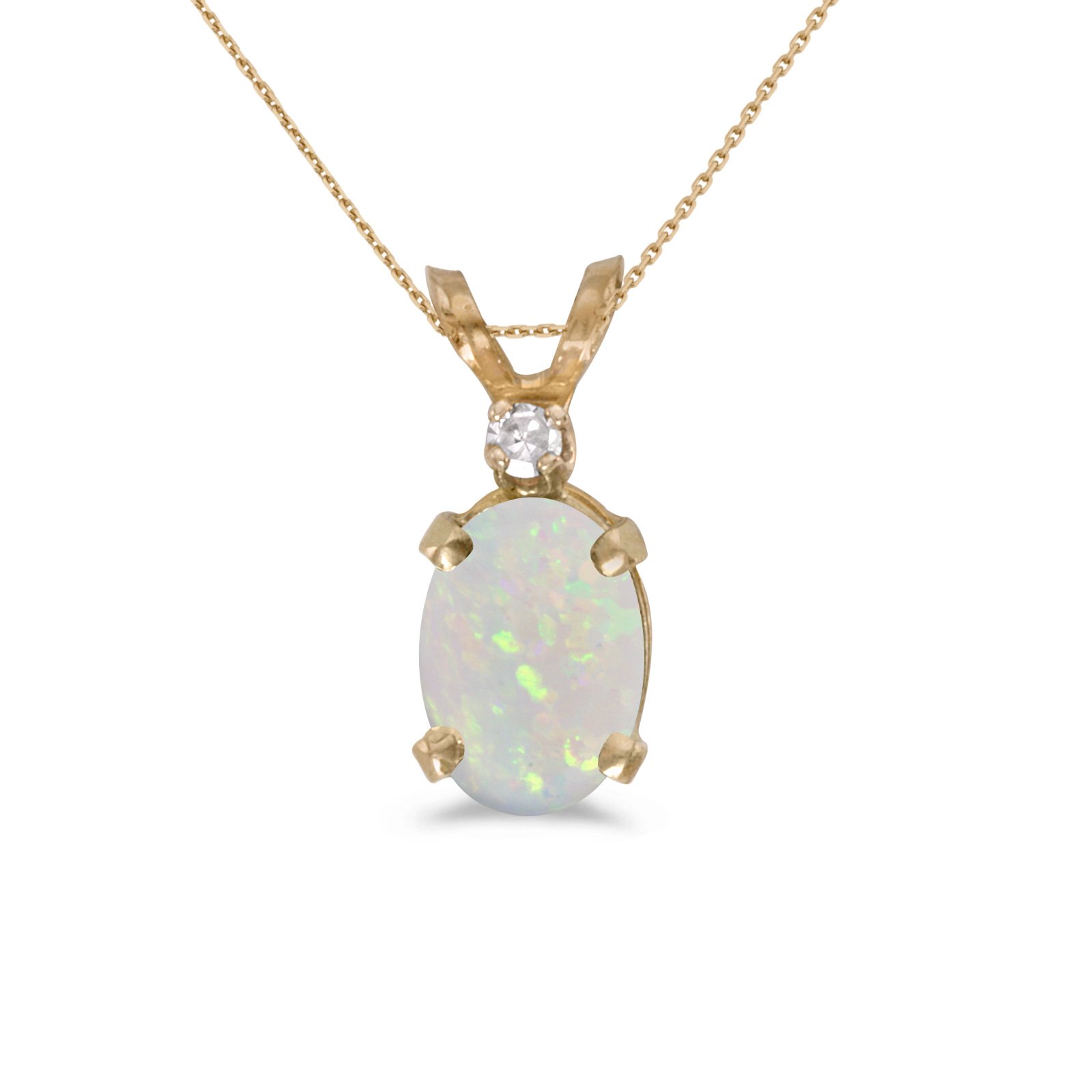 Direct-Jewelry 14k Oval Opal & Diamond