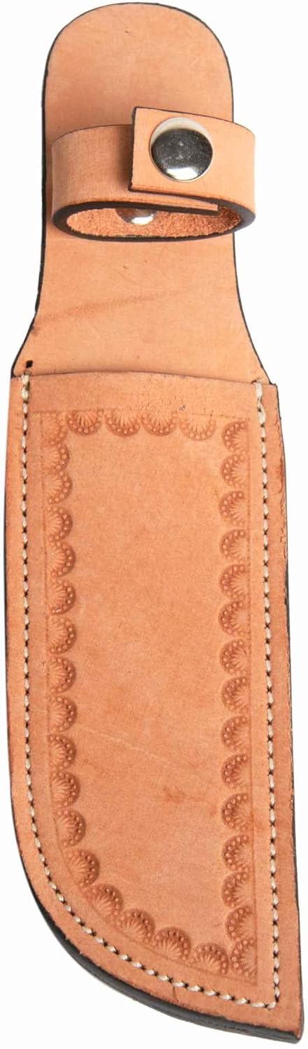 Hulara Genuine Leather Case Handmade Real Leather Knife Sheaths with Belt Loop Pocket Knife Holder for Belt 4.7" Blade Fits Knife Holster Set of 4