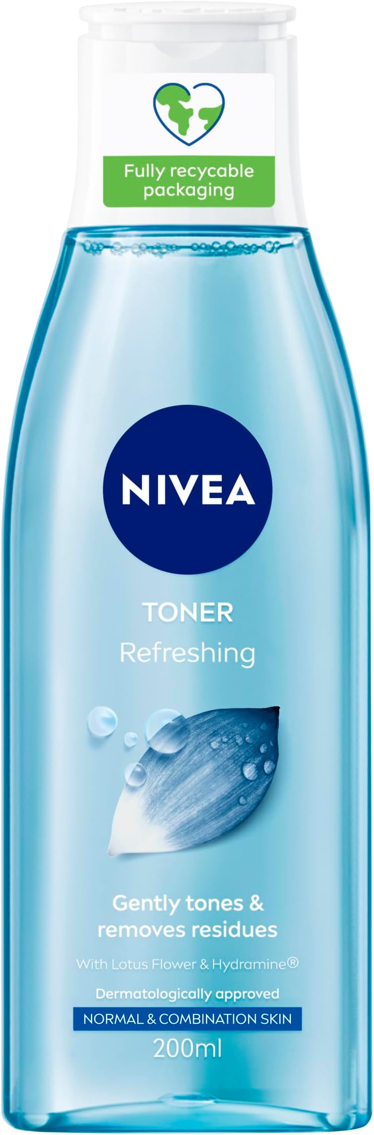 NIVEA Refreshing Toner (200 ml), Face Toner with Vitamin E, Deeply Cleanses, Invigorates the Skin, and Removes Residue, Effective Facial Cleanser