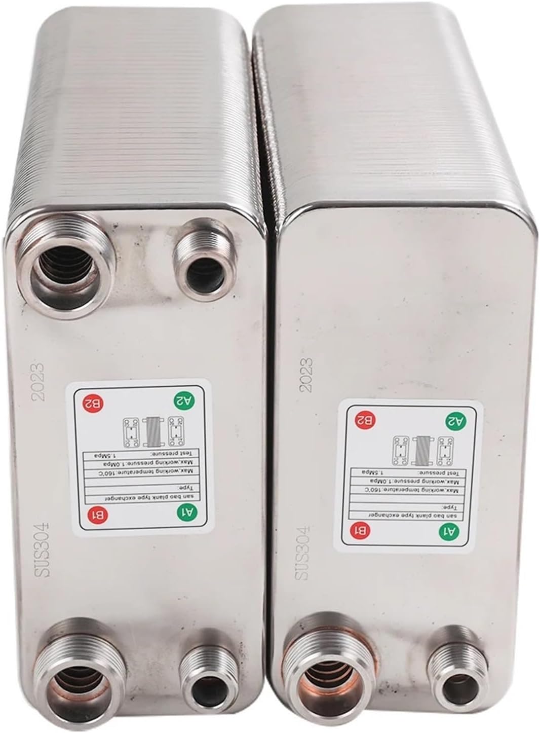 60 Plates Plate Heat Exchanger Water Beer Wort Chiller Cooler 304 Stainless Steel(Same side)