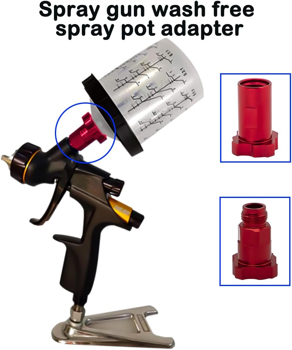 Osilly Car Spray Gun Cup Adapter, Master Elite Paint System MPS Automotive Female Adapter with 16mm 1.5mm Thread, Fit PRO-33, PRO-44, PRO-88 HVLP Spray Gun Models, Universal for SUV Truck RV