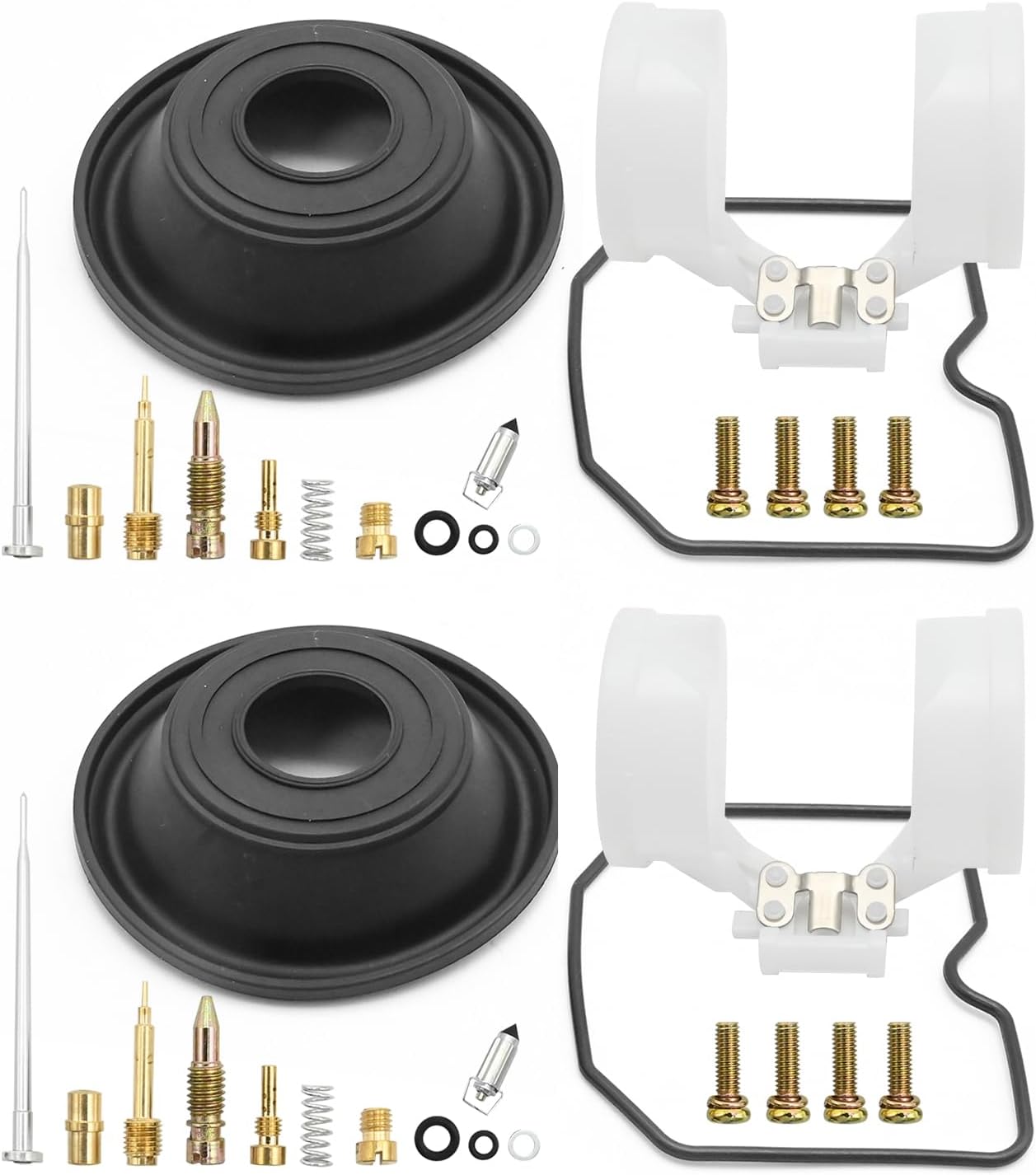 2 Pcs Carburetor Rebuild Kits Replacement for Kawasaki Ninja EX250 250R 2001 2002 2003 2004 2005 2006 2007 2008 2009 2010 2011 2012 Carb Rebuild Kits with Diaphragm Float