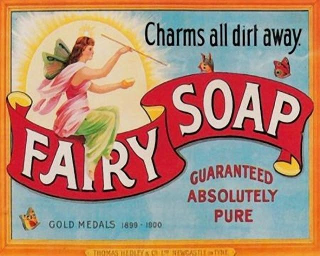 Ecool Coole Charm all dirt away fairy soap guaranteed absolutely pure retro shabby chic vintage style picture metal wall plaque sign