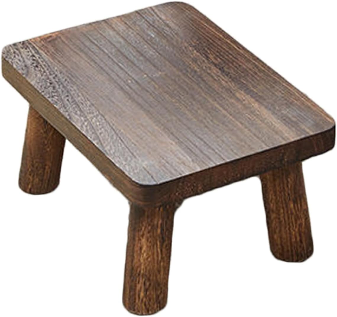 PRETYZOOM Sturdy Wooden Stool Multi-use Step Stool for Kitchen Bedroom Bathroom Strong