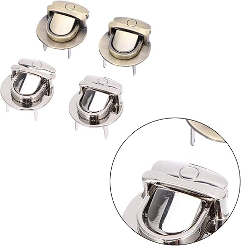 Miniatura 7 de SUPVOX 4 unids Tuck Lock Clasp Purse Thumb Lock Práctico Tuck Lock Duck Tongue Lock para caja de cuero Hangbag Case Clasp Monedero Mochila Níquel